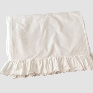 Ralph Lauren Queen Bromley White Eyelet Ruffle Flat Sheet